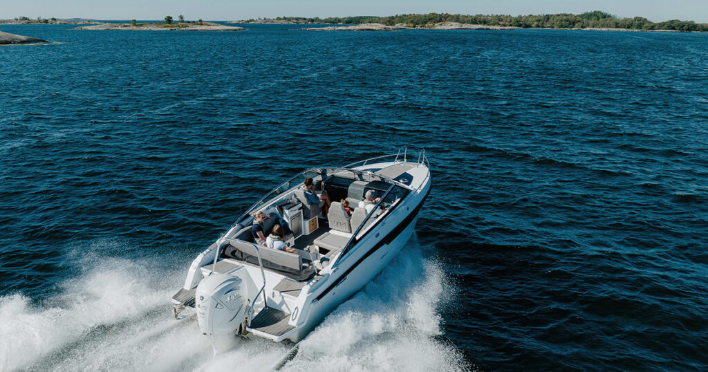 Yamarin 88 DC day cruiser powerboat on open sea